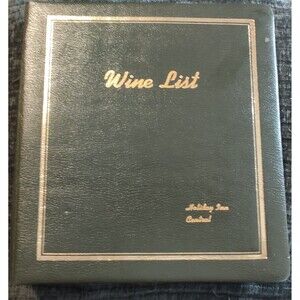 Vintage Holiday Inn Central Wine List Leather Folder Gold Leaf Laminated 1960-70
